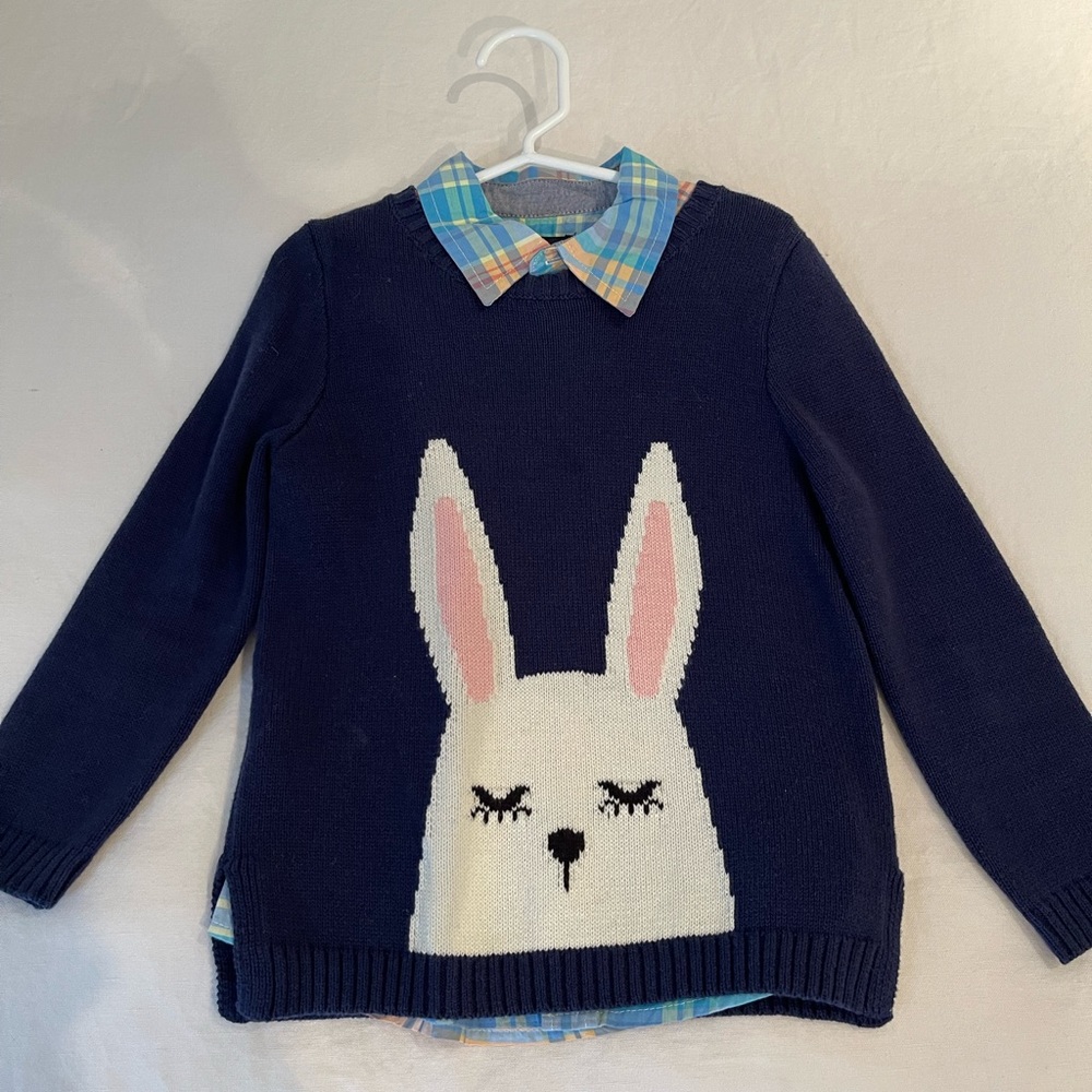 Boys Easter sweater and Oshkosh B’gosh short-sleeved button down shirt. Size 5T.